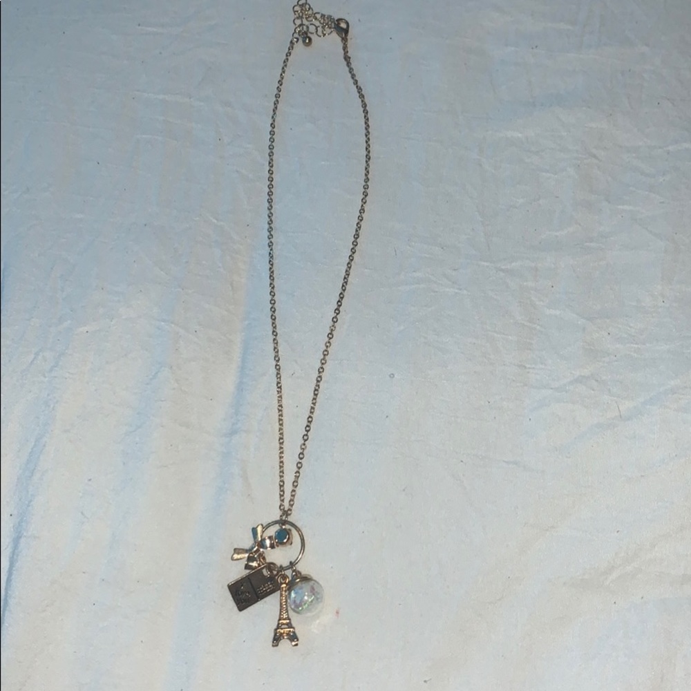 gold paris decor necklace